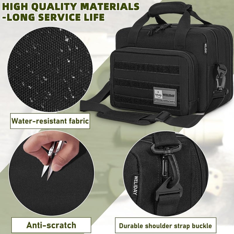 WELIDAY Gun Range Bag, Tactical 2 Pistol Bag for Handguns and Ammo, Firearm Shooting Case with Multi-Pockets, Duffle Bag for Shooting & Outdoor Hunting - Image 5